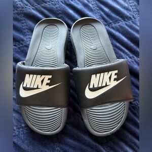 Nike Black and White Slide Sandals